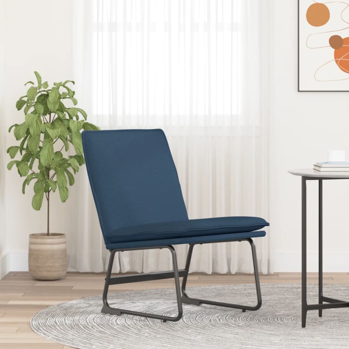 vidaXL Πολυθρόνα Μπλε 52 x 75 x 76 εκ. Υφασμάτινη