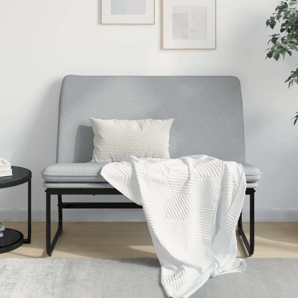 vidaXL Πάγκος Ανοιχτό Γκρι 100 x 75 x 76 εκ. Υφασμάτινος