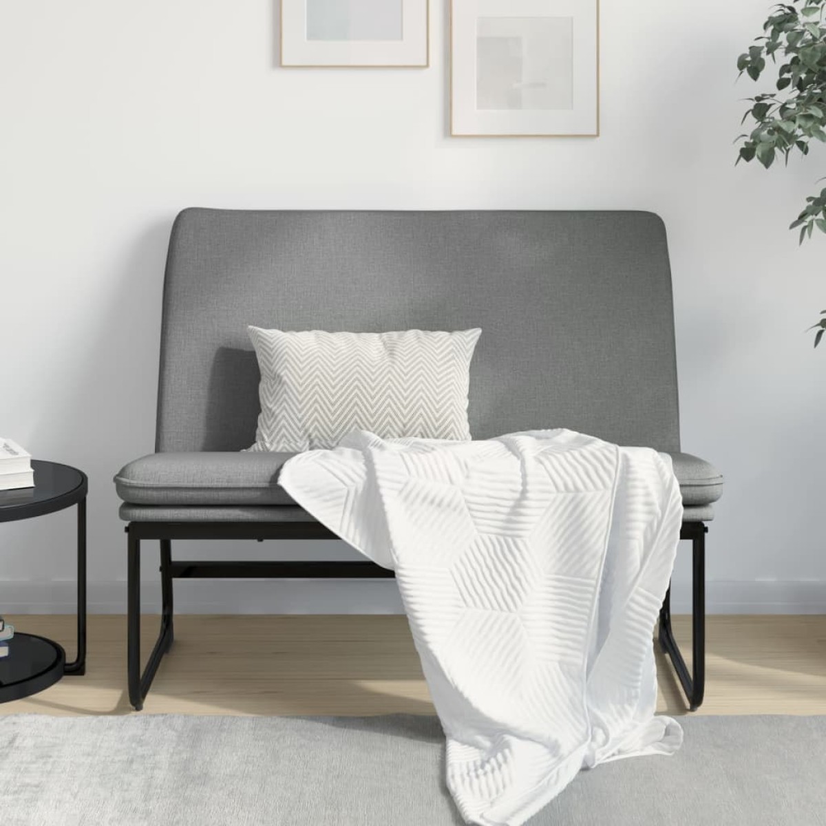vidaXL Πάγκος Σκούρο Γκρι 100x75x76 εκ. Υφασμάτινος