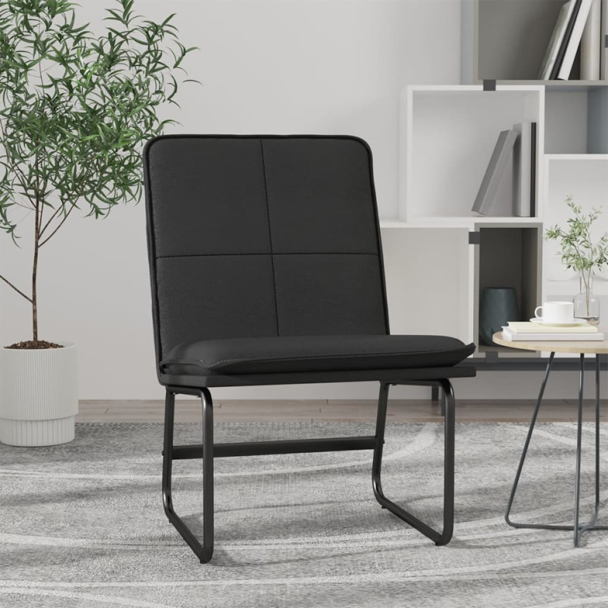 vidaXL Πολυθρόνα Μαύρη 54 x 75 x 76 εκ. από Συνθετικό Δέρμα
