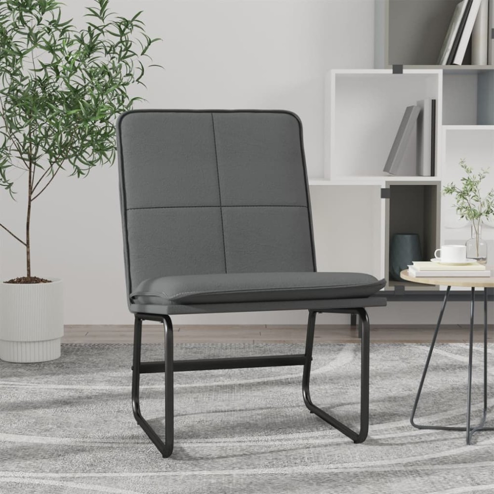 vidaXL Πολυθρόνα Γκρι 54 x 75 x 76 εκ. από Συνθετικό Δέρμα