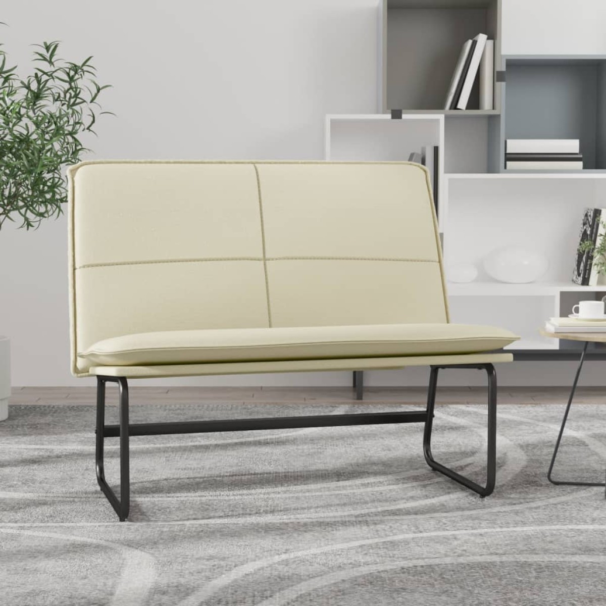 vidaXL Πάγκος Κρεμ 100 x 75 x 76 εκ. από Συνθετικό Δέρμα
