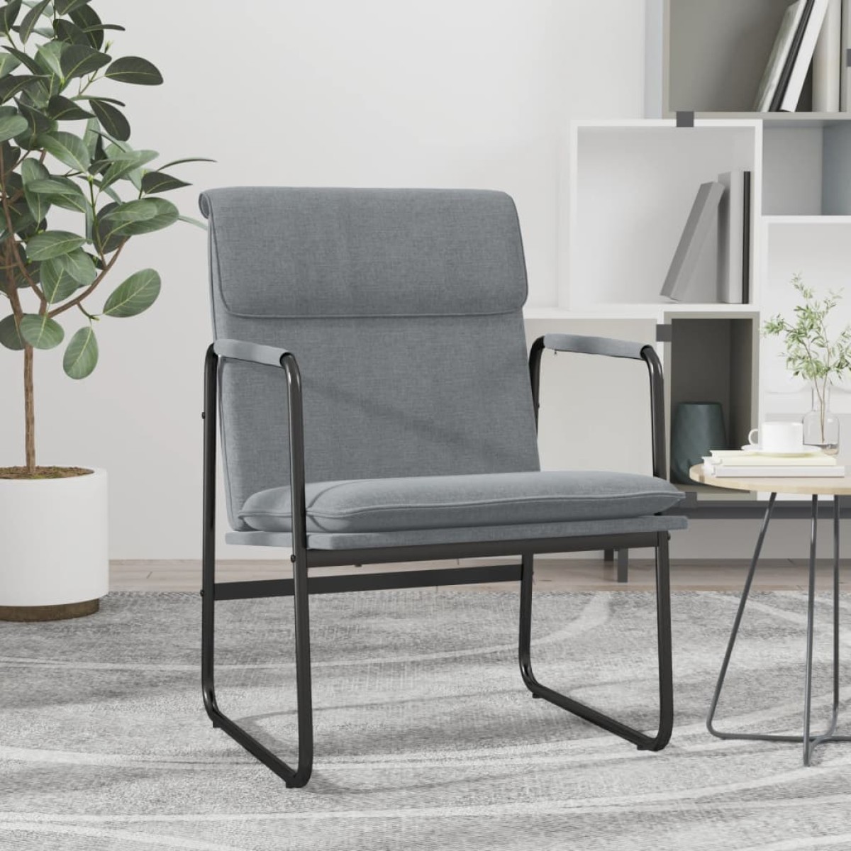 vidaXL Πολυθρόνα Ανοιχτό Γκρι 55 x 64 x 80 εκ. Υφασμάτινη