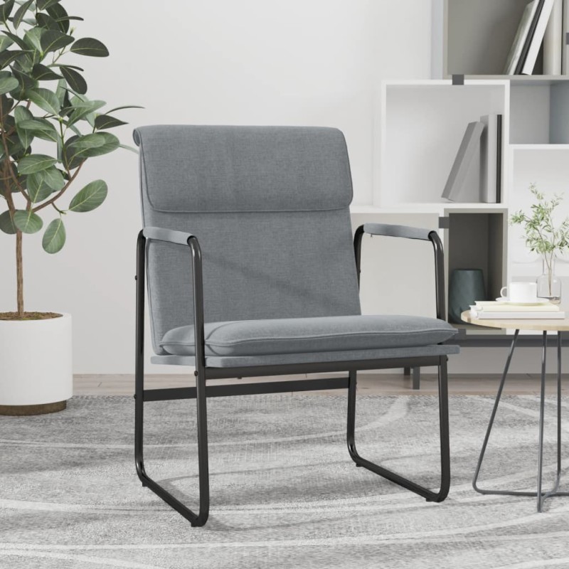 vidaXL Πολυθρόνα Ανοιχτό Γκρι 55 x 64 x 80 εκ. Υφασμάτινη