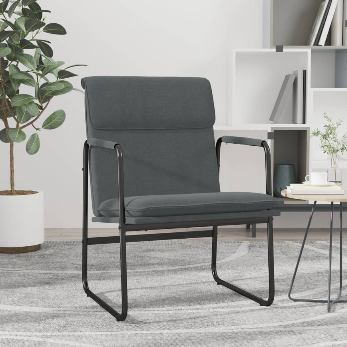 vidaXL Πολυθρόνα Σκούρο Γκρι 55 x 64 x 80 εκ. Υφασμάτινη