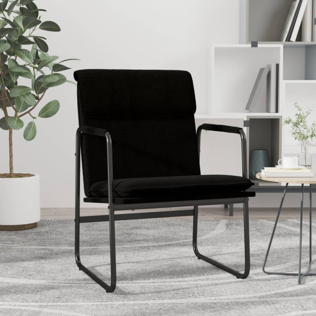 vidaXL Πολυθρόνα Μαύρο 55x64x80 εκ. Υφασμάτινη