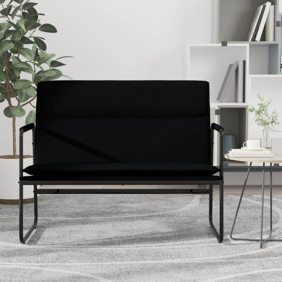 vidaXL Πάγκος Μαύρος 100 x 64 x 80 εκ. Υφασμάτινος