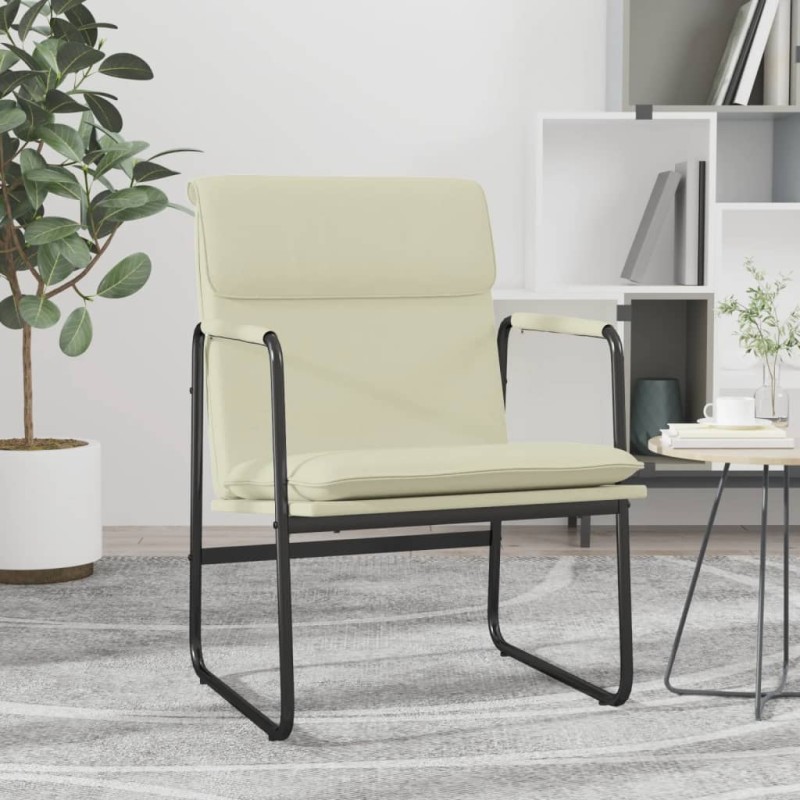 vidaXL Πολυθρόνα Κρεμ 55 x 64 x 80 εκ. από Συνθετικό Δέρμα