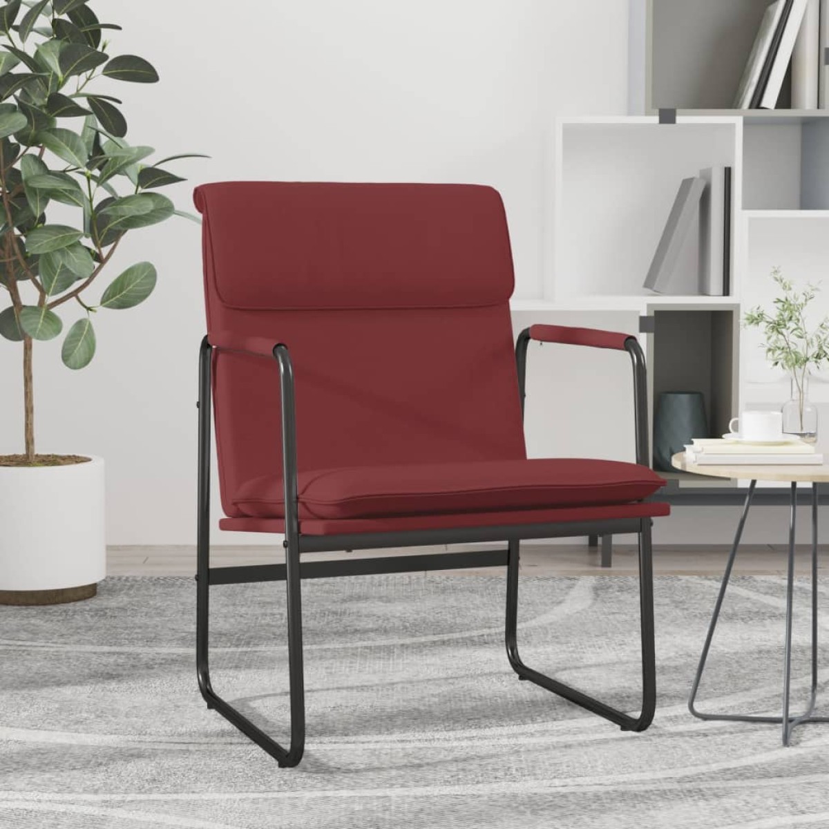 vidaXL Πολυθρόνα Μπορντό 55 x 64 x 80 εκ. από Συνθετικό Δέρμα