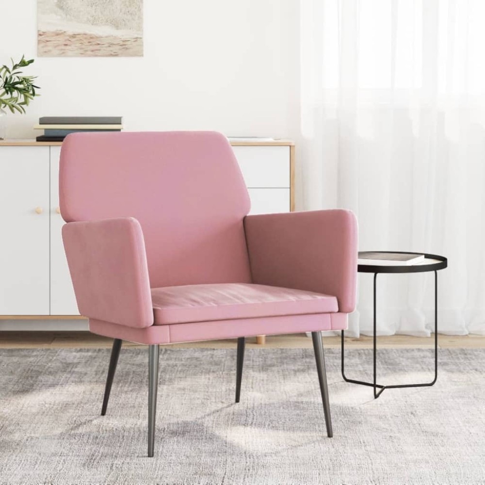 vidaXL Πολυθρόνα Ροζ 62 x 79x 79 εκ. Βελούδινη