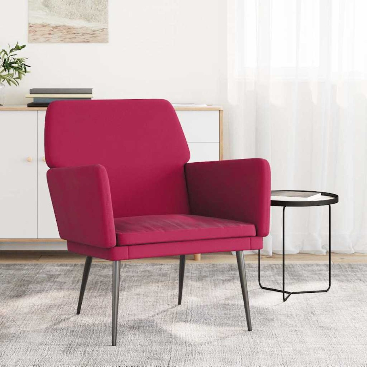 vidaXL Πολυθρόνα Μπορντό 62 x 79x 79 εκ. Βελούδινη