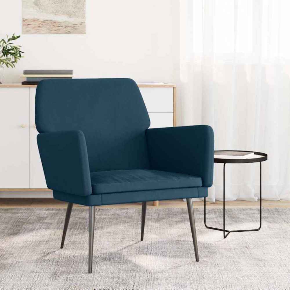vidaXL Πολυθρόνα Μπλε 62 x 79x 79 εκ. Βελούδινη