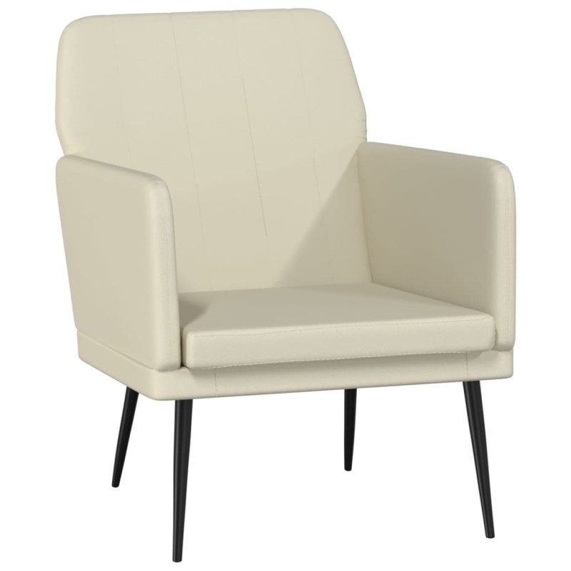 vidaXL Πολυθρόνα Κρεμ 61x78x80 εκ. από Συνθετικό Δέρμα