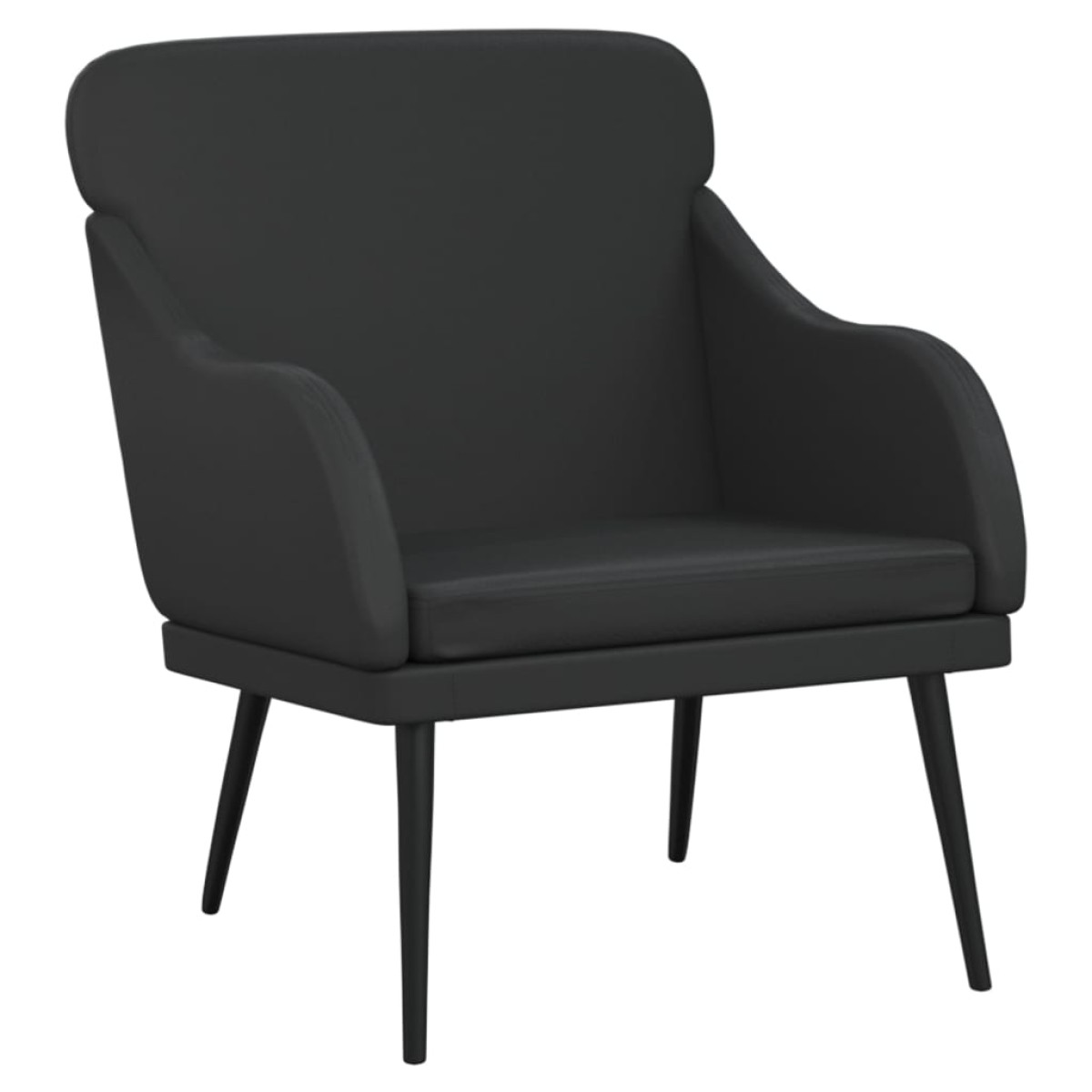 vidaXL Πολυθρόνα Μαύρη 63 x 76 x 80 εκ. από Συνθετικό Δέρμα