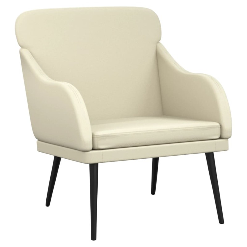 vidaXL Πολυθρόνα Κρεμ 63x76x80 εκ. από Συνθετικό Δέρμα