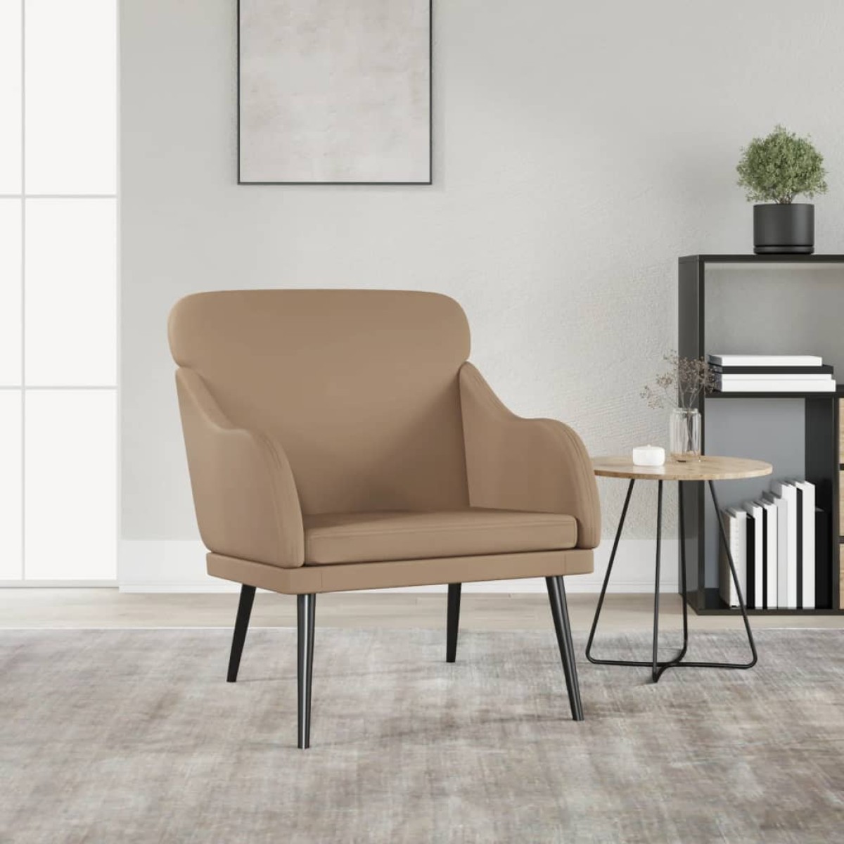 vidaXL Πολυθρόνα Cappuccino 63x76x80 εκ. από Συνθετικό Δέρμα