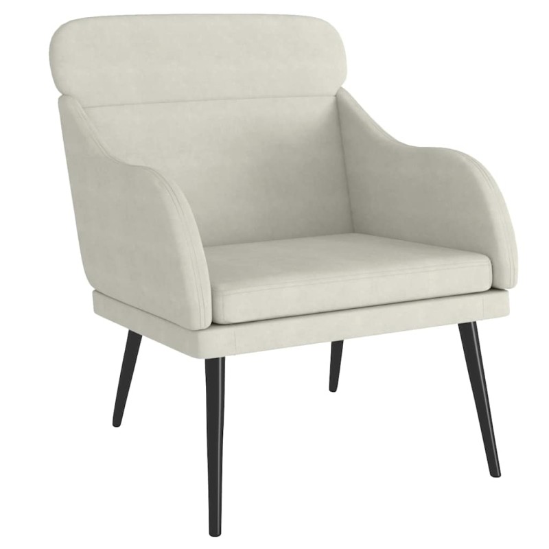 vidaXL Πολυθρόνα Κρεμ 63x76x80 εκ. Βελούδινη