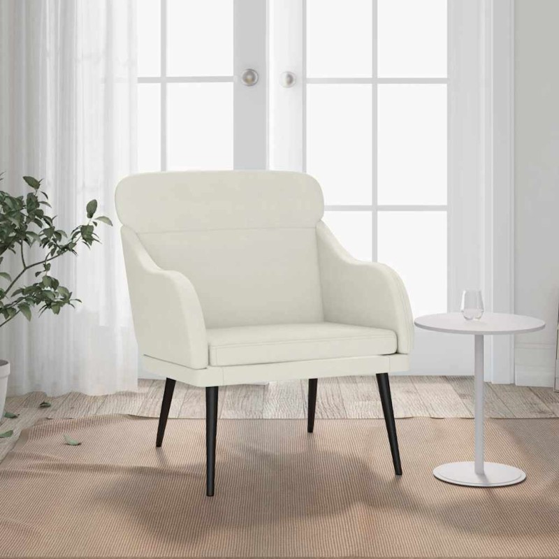 vidaXL Πολυθρόνα Κρεμ 63x76x80 εκ. Βελούδινη