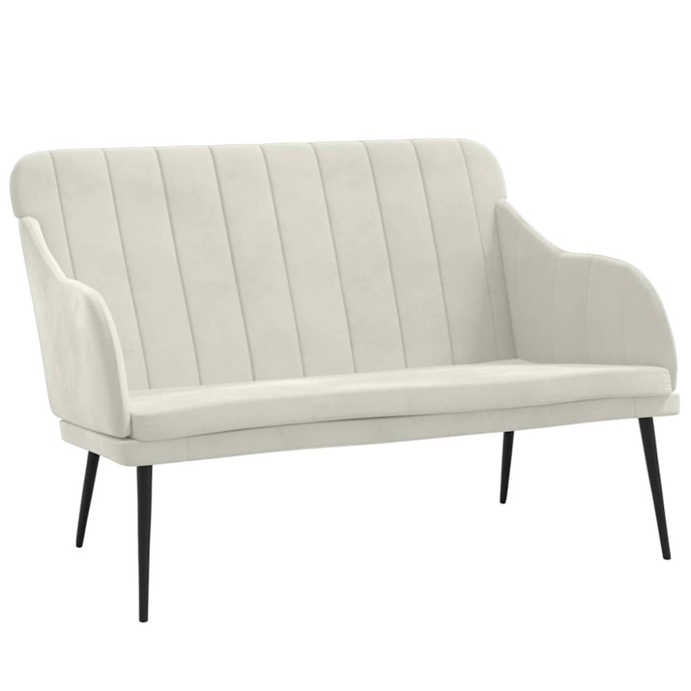 vidaXL Πάγκος Κρεμ 110x76x80 εκ. Βελούδινος