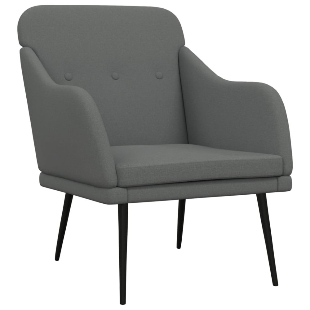 vidaXL Πολυθρόνα Σκούρο Γκρι 63 x 76 x 80 εκ. Υφασμάτινη