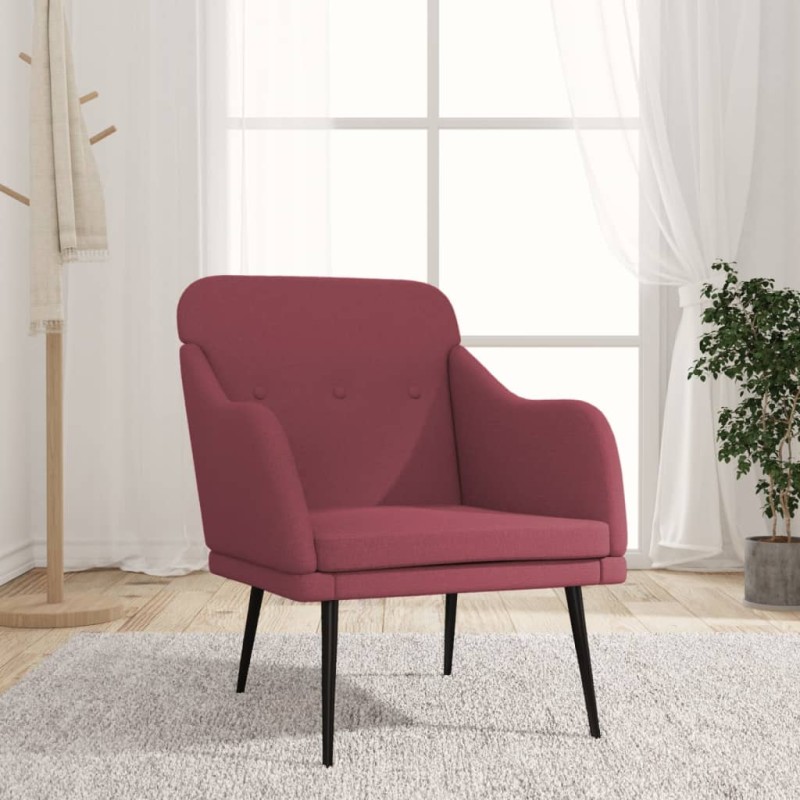 vidaXL Πολυθρόνα Μπορντό 63x76x80 εκ. Υφασμάτινη