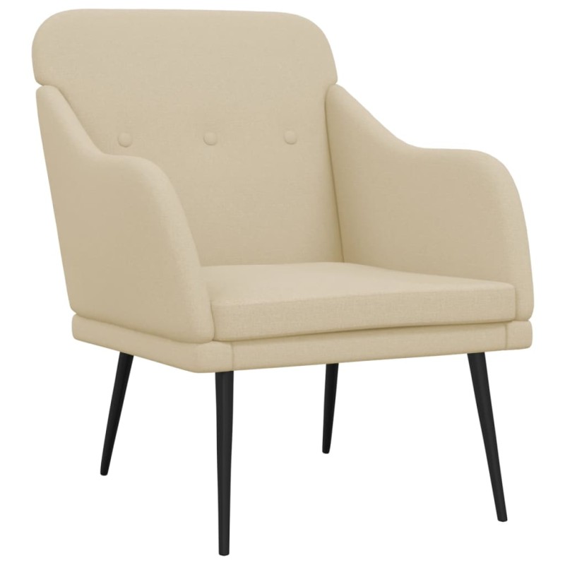 vidaXL Πολυθρόνα Κρεμ 63 x 76 x 80 εκ. Υφασμάτινη