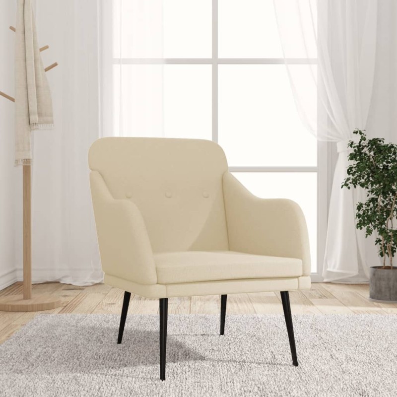 vidaXL Πολυθρόνα Κρεμ 63 x 76 x 80 εκ. Υφασμάτινη