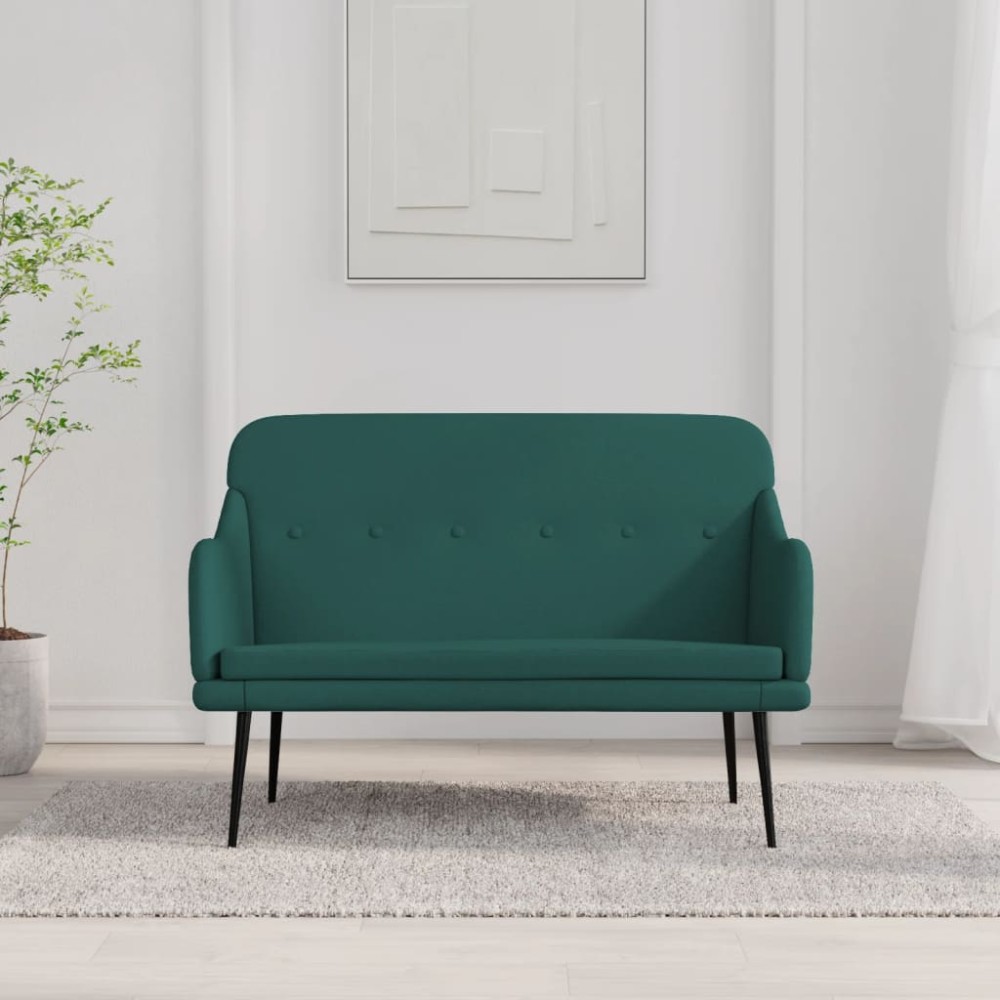 vidaXL Πάγκος Σκούρο Πράσινο 110x76x80 εκ. Υφασμάτινος