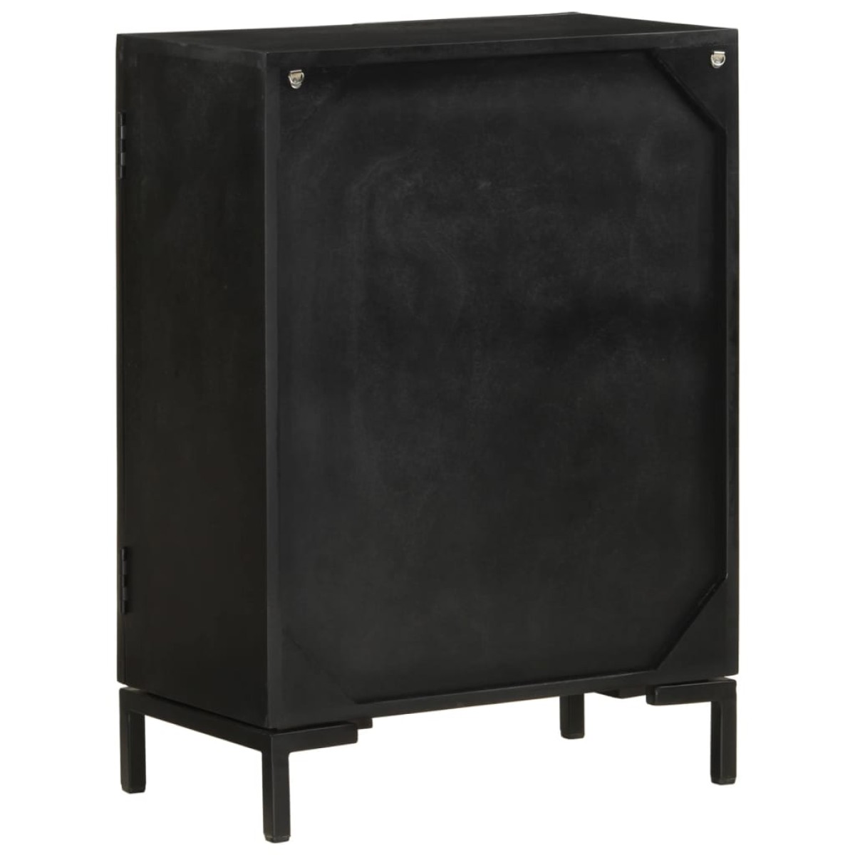vidaXL Ντουλάπι Μαύρο 55x30x77 εκ. από Μασίφ Ξύλο Μάνγκο και Σίδηρο