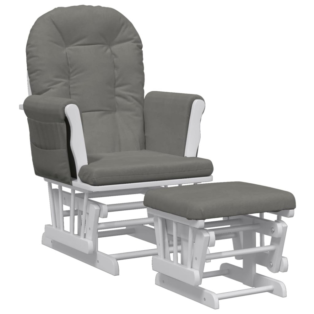 vidaXL Πολυθρόνα Relax Σκούρο Γκρι Υφασμάτινη με Σκαμπό