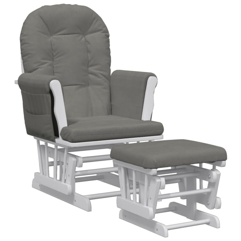 vidaXL Πολυθρόνα Relax Σκούρο Γκρι Υφασμάτινη με Σκαμπό