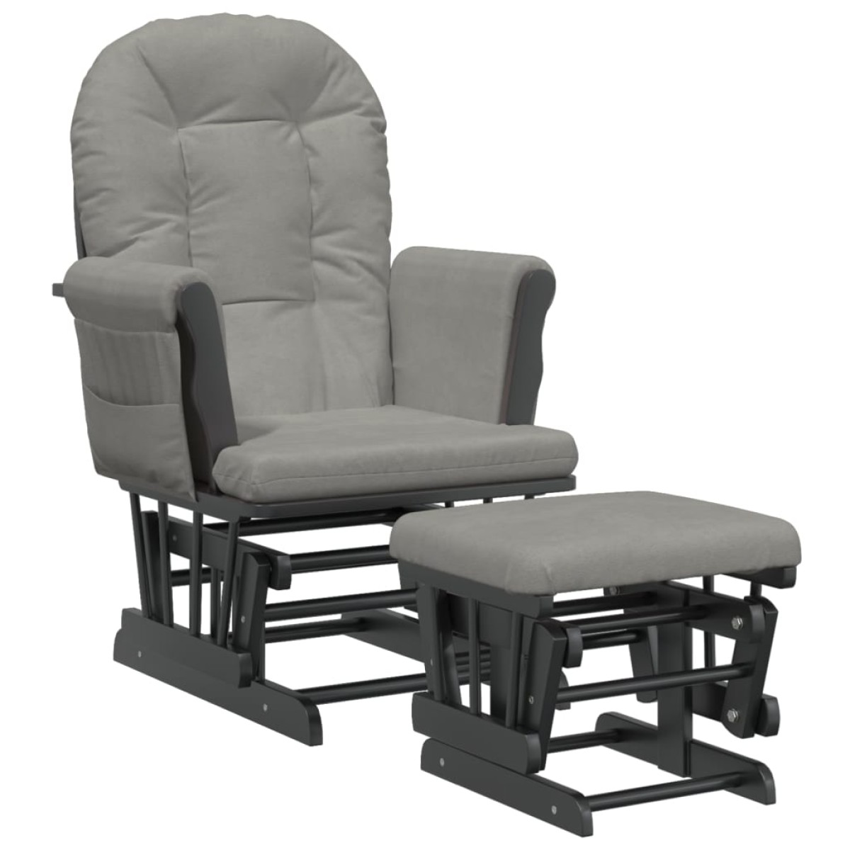 vidaXL Πολυθρόνα Relax Ανοιχτό Γκρι Υφασμάτινη με Σκαμπό