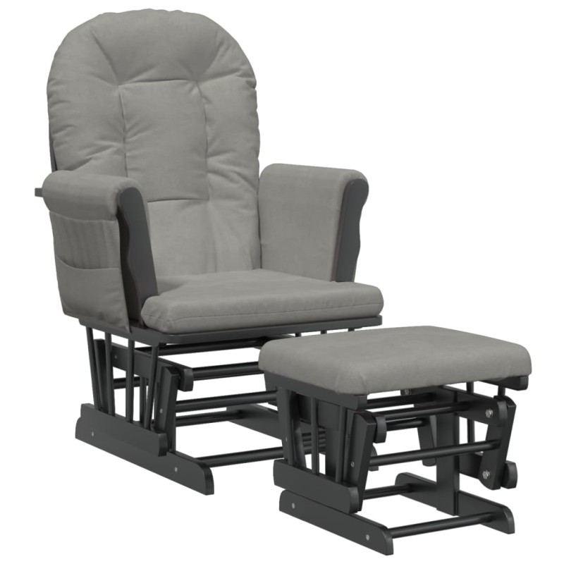 vidaXL Πολυθρόνα Relax Ανοιχτό Γκρι Υφασμάτινη με Σκαμπό