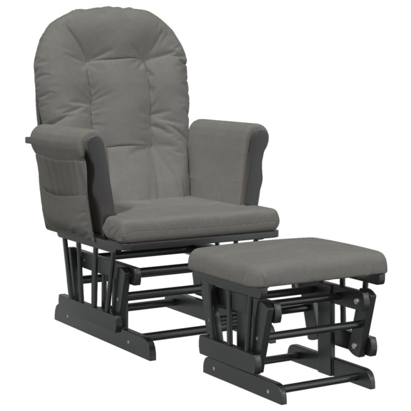 vidaXL Πολυθρόνα Relax Σκούρο Γκρι Υφασμάτινη με Σκαμπό