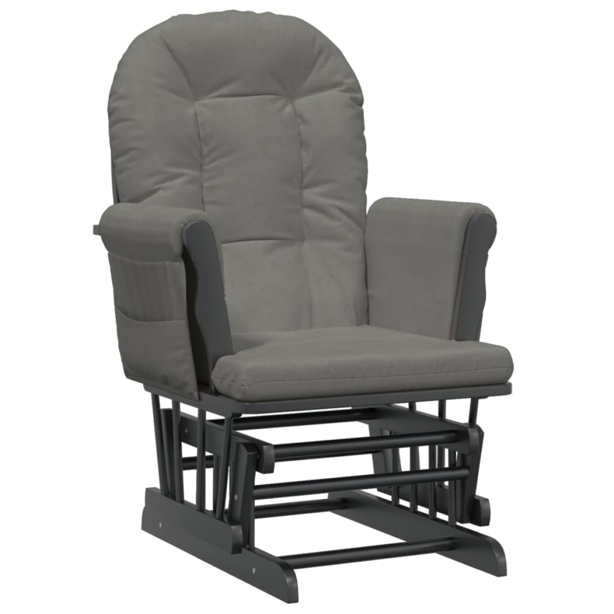 vidaXL Πολυθρόνα Relax Σκούρο Γκρι Υφασμάτινη με Σκαμπό