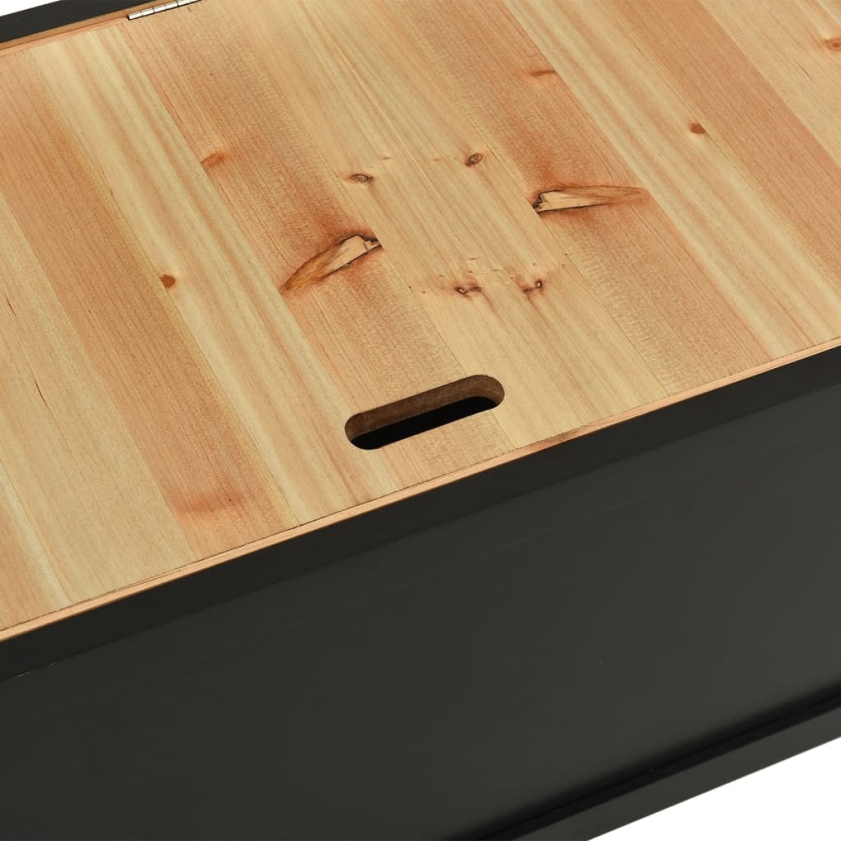 vidaXL Πάγκος Μαύρος 107 x 45 x 75,5 εκ. από Μασίφ Ξύλο Ελάτης