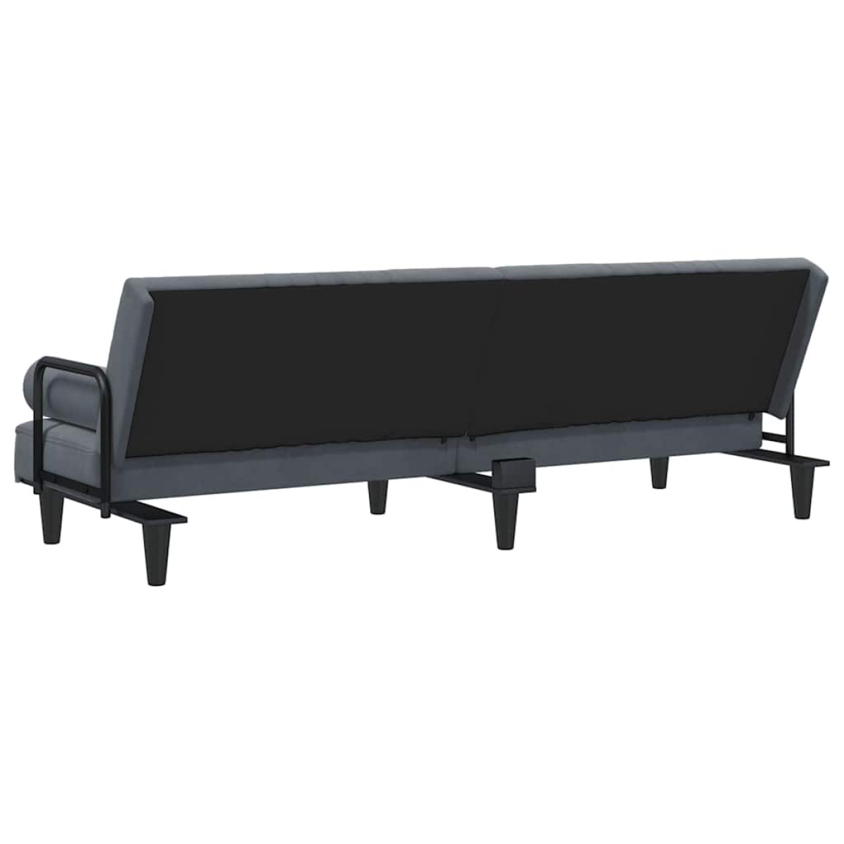 vidaXL Καναπές Κρεβάτι με Μπράτσα Σκούρο Γκρι Βελούδινος