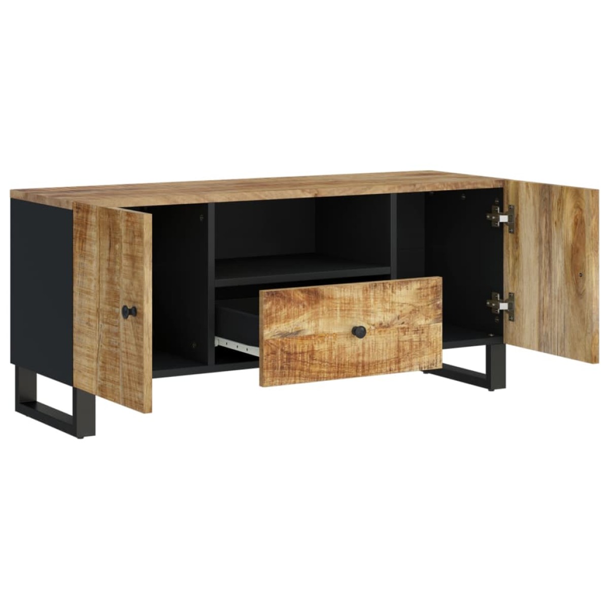 vidaXL Έπιπλο Τηλεόρασης 105x33,5x46 εκ Μασίφ Ξύλο Μάνγκο & Επεξ. Ξύλο