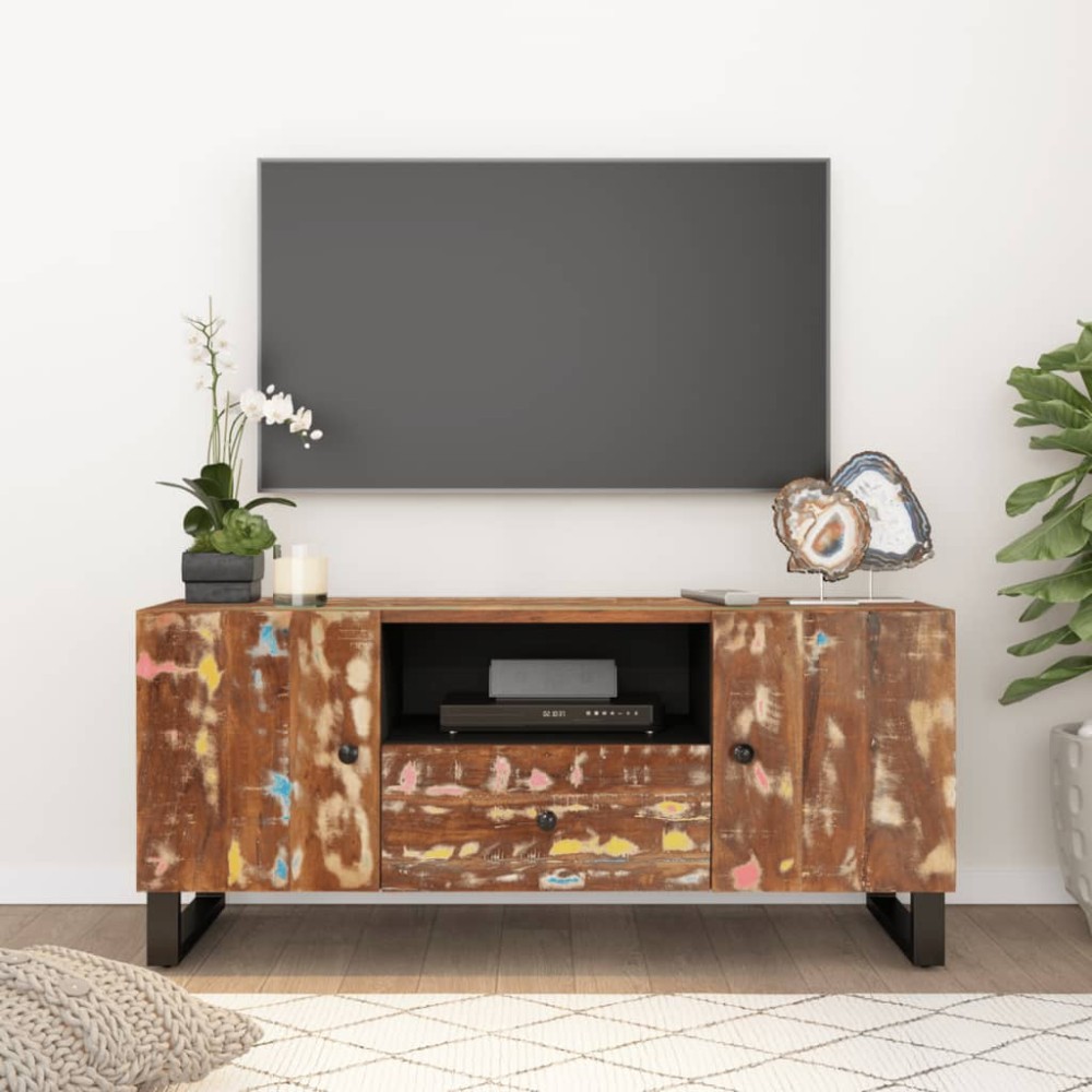 vidaXL Έπιπλο Τηλεόρασης 105x33,5x46 εκ Μασίφ Ανακυκλ. Ξύλο & Επ. Ξύλο
