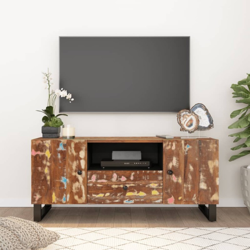 vidaXL Έπιπλο Τηλεόρασης 105x33,5x46 εκ Μασίφ Ανακυκλ. Ξύλο & Επ. Ξύλο