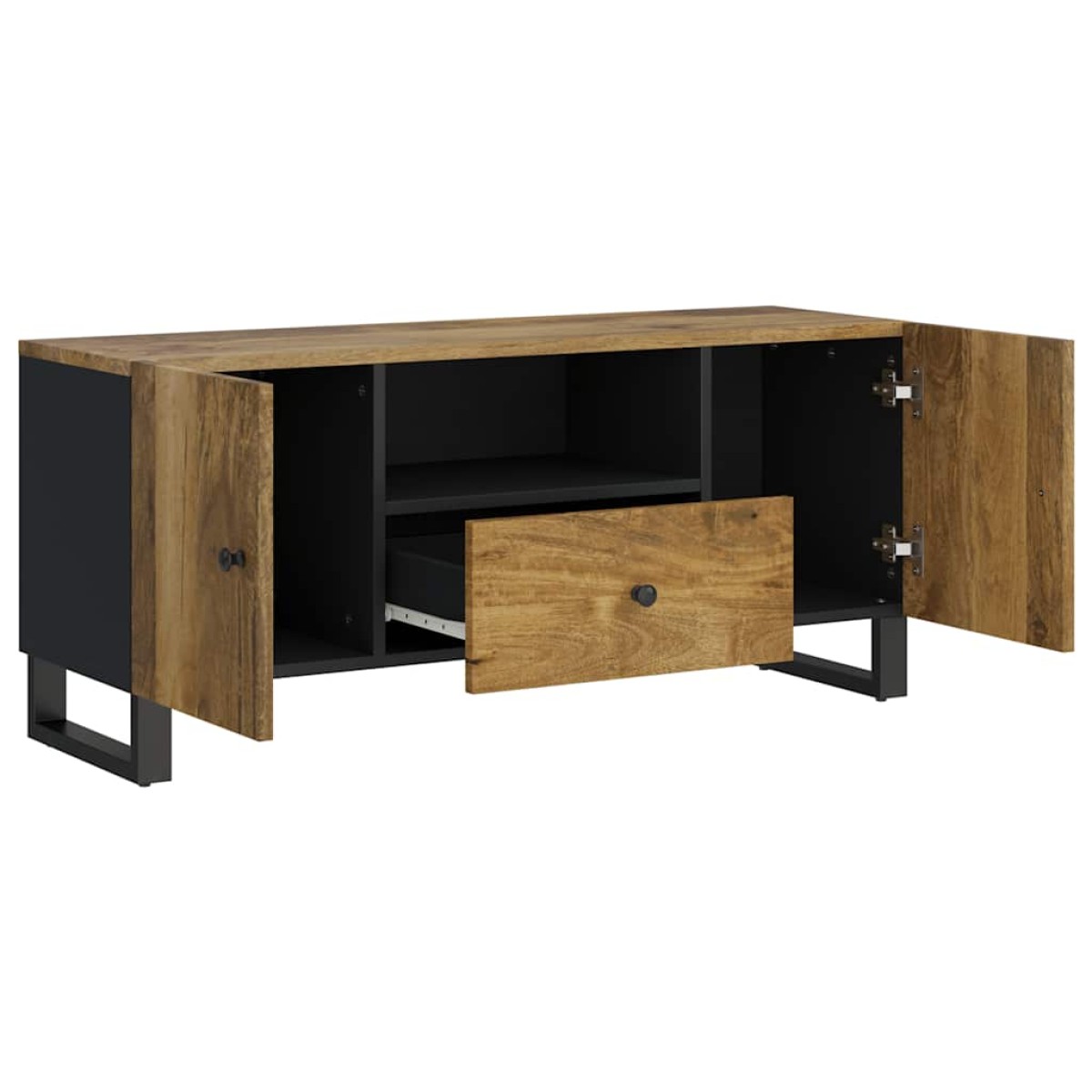 vidaXL Έπιπλο Τηλεόρασης 105x33,5x46 εκ Μασίφ Ξύλο Μάνγκο & Επεξ. Ξύλο