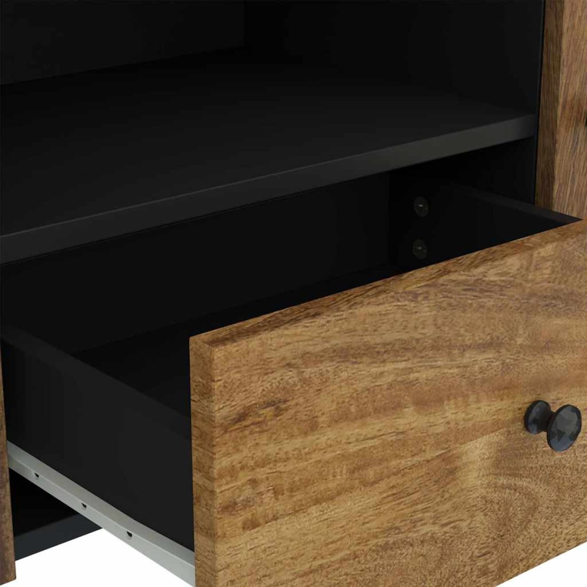 vidaXL Έπιπλο Τηλεόρασης 105x33,5x46 εκ Μασίφ Ξύλο Μάνγκο & Επεξ. Ξύλο