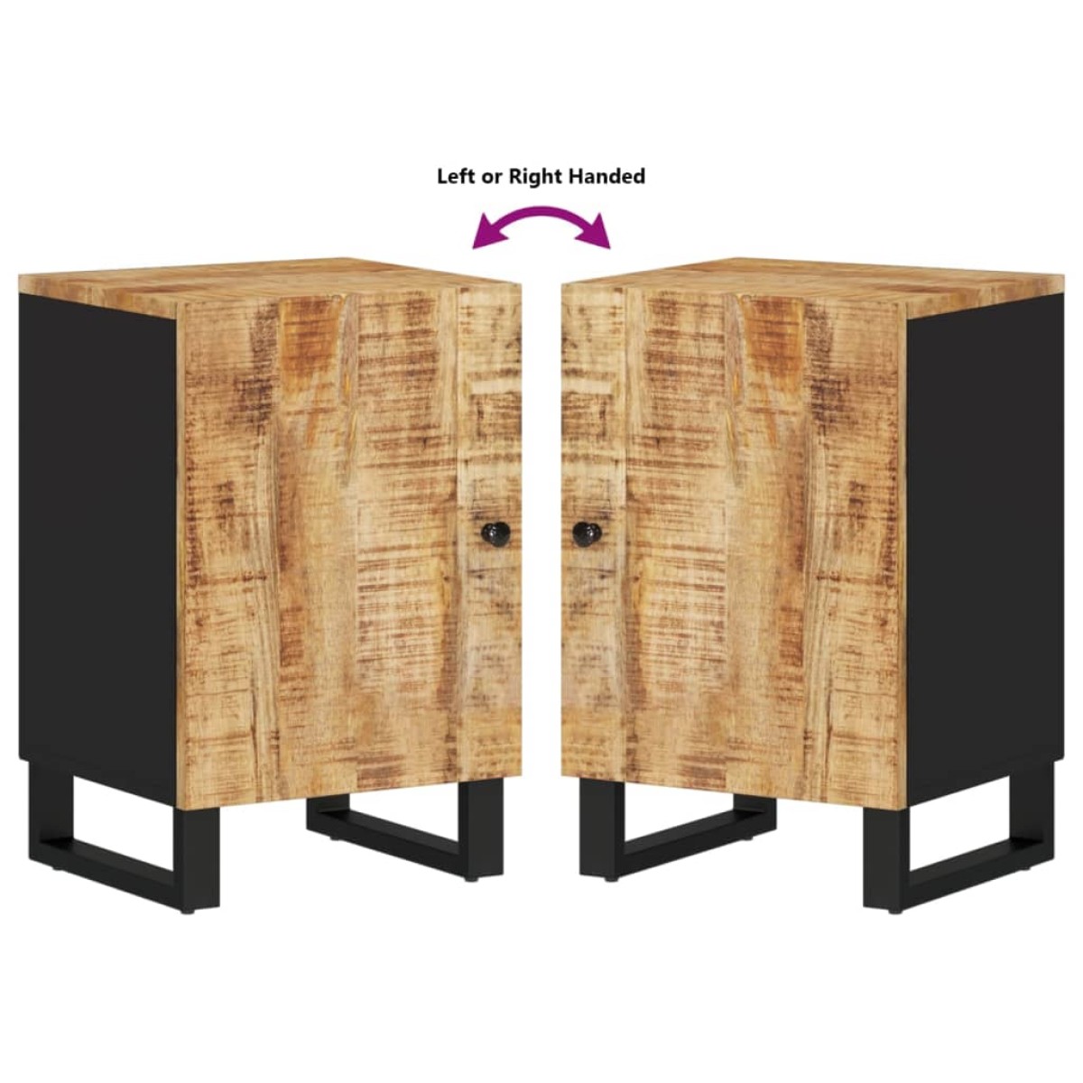 vidaXL Ντουλάπι Μπάνιου 38 x 33 x 58 εκ. από Μασίφ Ξύλο Μάνγκο