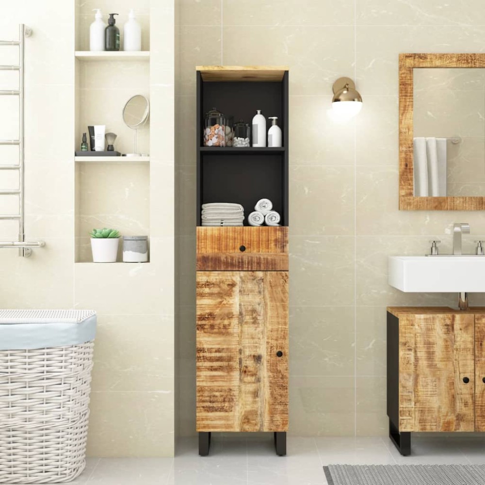 vidaXL Ντουλάπι Μπάνιου 38 x 33 x 160 εκ. από Μασίφ Ξύλο Μάνγκο