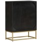 vidaXL Ντουλάπι με 2 Πόρτες Μαύρο/Χρυσό 55x30x75 εκ. Μασίφ Ξύλο Μάνγκο
