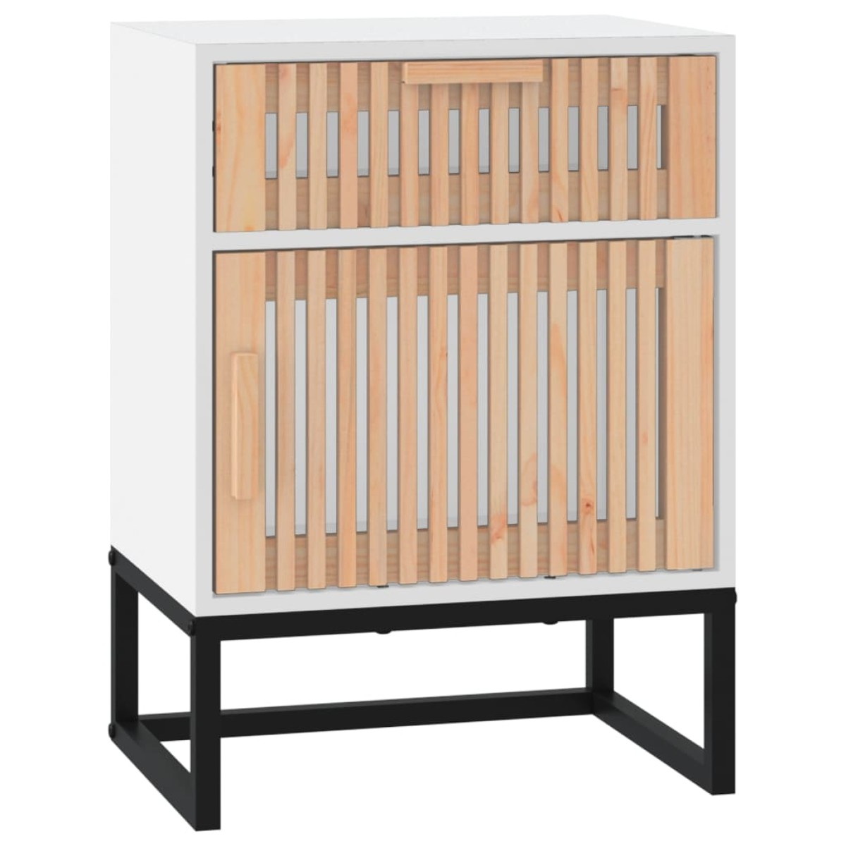 vidaXL Κομοδίνα 2 τεμ. Λευκά 40x30x55,5 εκ Επεξεργασμένο Ξύλο & Σίδερο