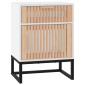 vidaXL Κομοδίνα 2 τεμ. Λευκά 40x30x55,5 εκ Επεξεργασμένο Ξύλο & Σίδερο