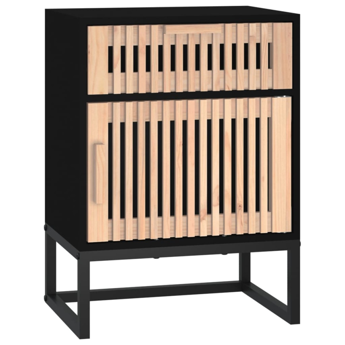 vidaXL Κομοδίνα 2 τεμ. Μαύρα 40x30x55,5 εκ Επεξεργασμένο Ξύλο & Σίδερο