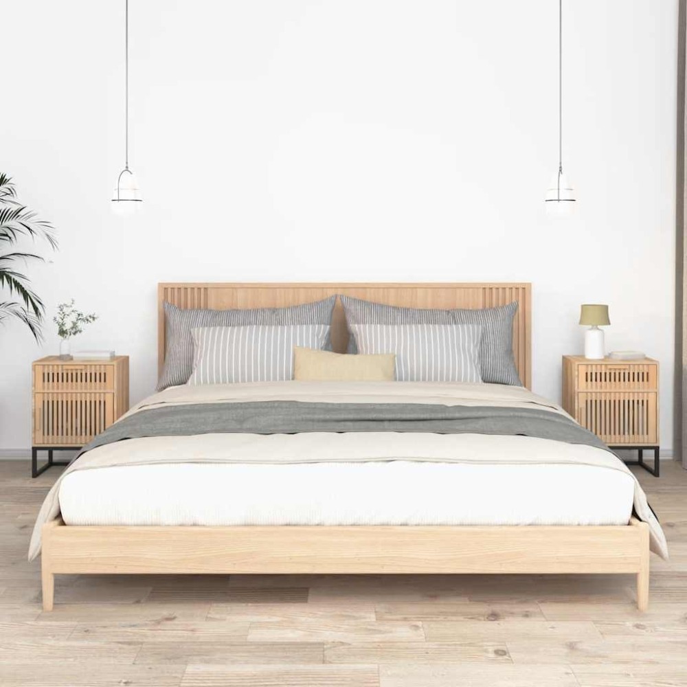 vidaXL Κομοδίνα 2 τεμ. 40x30x55,5 εκ Επεξεργασμένο Ξύλο & Σίδερο