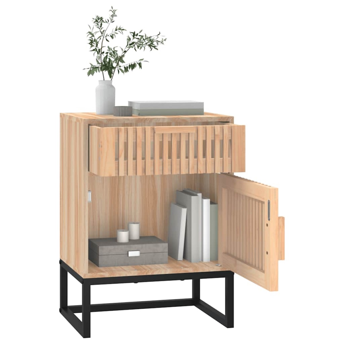 vidaXL Κομοδίνα 2 τεμ. 40x30x55,5 εκ Επεξεργασμένο Ξύλο & Σίδερο
